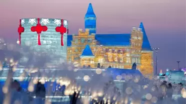 Harbin'in Buz ve Kar Festivali 2026: Renkli Buz Heykelleri Şehrin Sokaklarını Büyülüyor