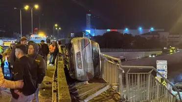 Avcılar’da Trafik Çarpışması: 2 Yaralı, Araç Yan Yatarak Sıkıştı