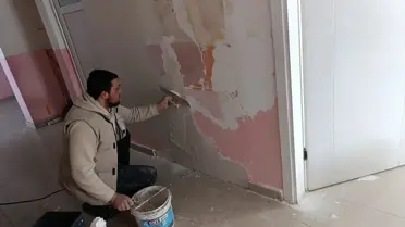 Okulun ön cephesi yenilenmiş hali