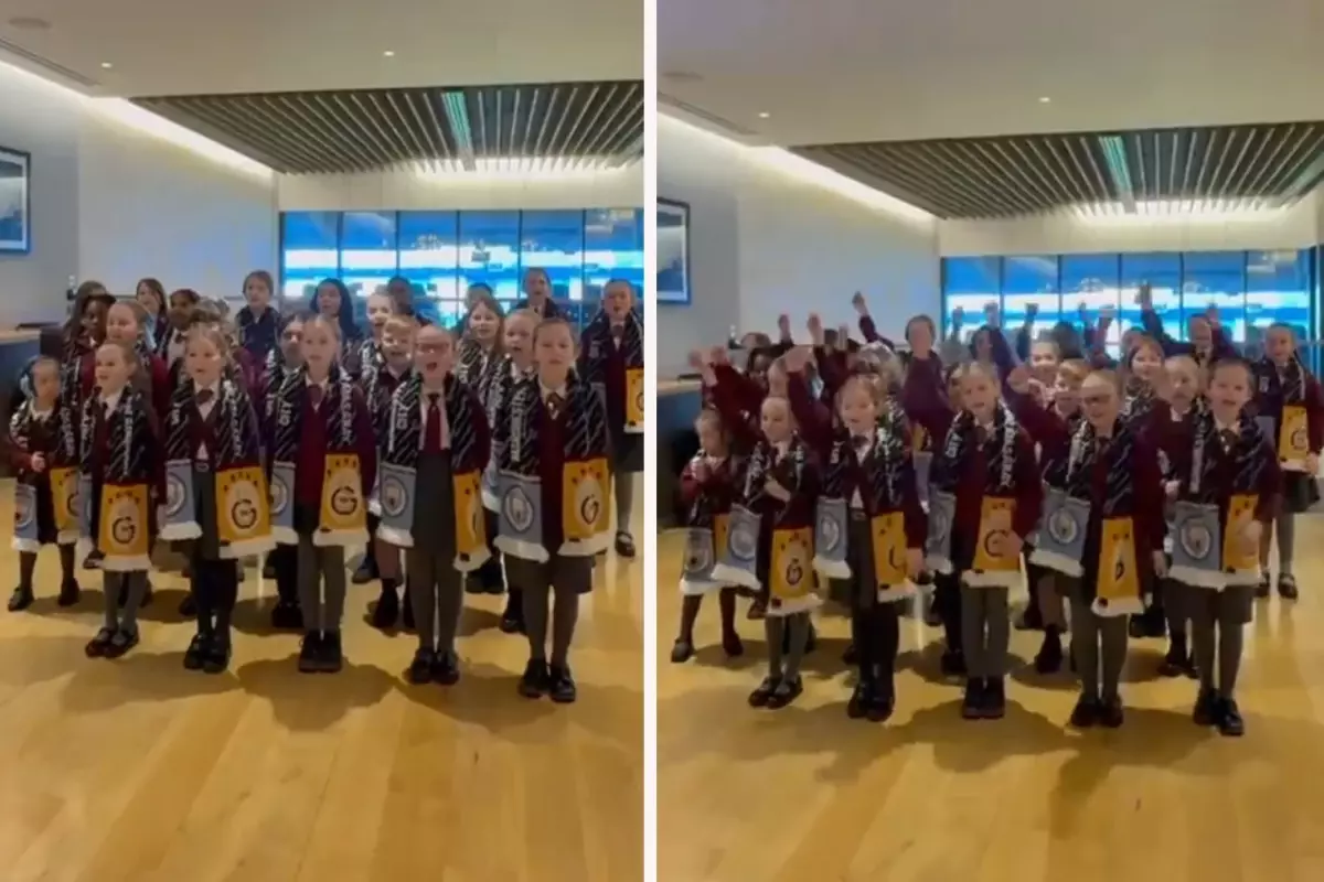 Etihad Stadyumu'nda İngiliz Çocuklar Galatasaray Marşı Söyledi