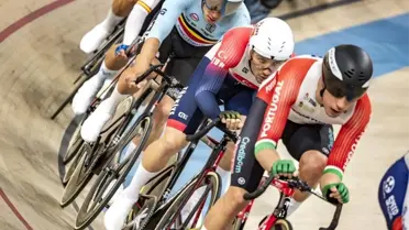 Avrupa Pist Bisikleti Şampiyonası yarışlarından bir kare