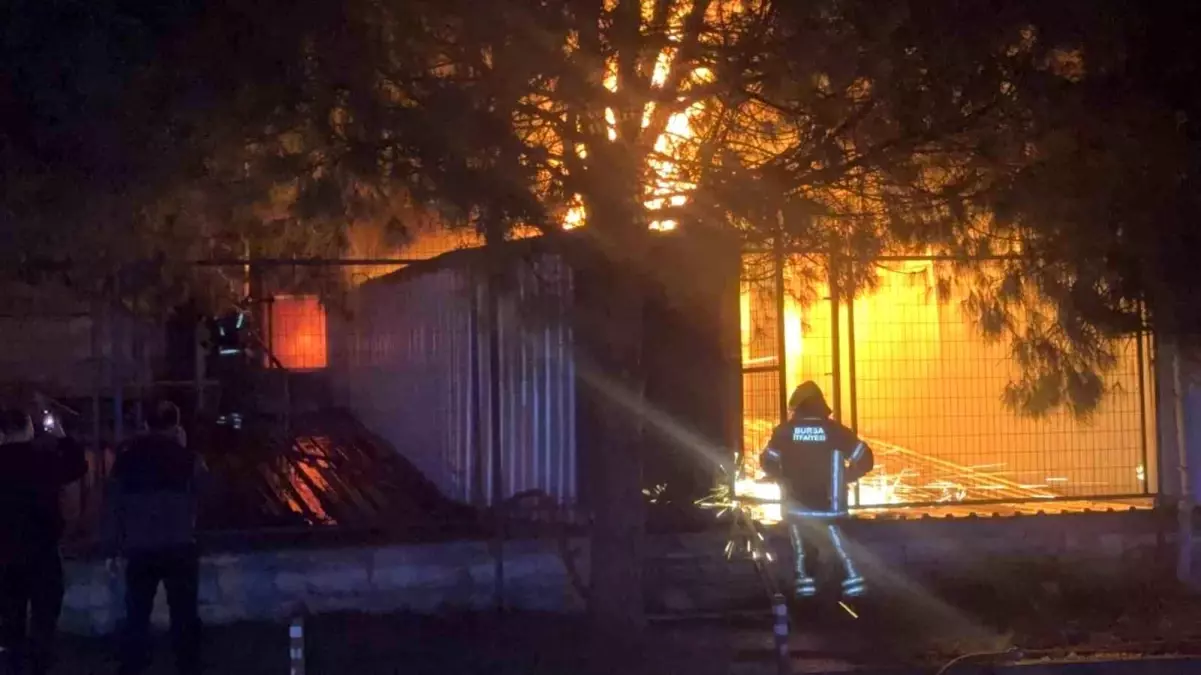 Yangın anındaki Bursa kimyasal fabrika