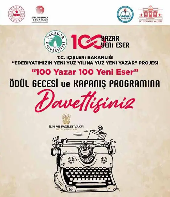 Katılımcı yazarların fotoğrafı, sahne arkasında hazırlık