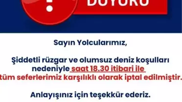 Şiddetli Rüzgar İzdeniz Seferlerini Durdurdu: Tüm Vapurlar İptal Edildi