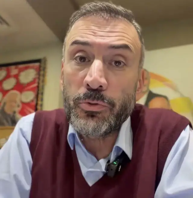 Ertem Şener'in spor programındaki görüntüsü