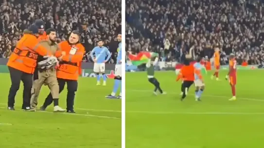 Manchester City – Galatasaray maçında protesto: Üç kişi sahada durdu