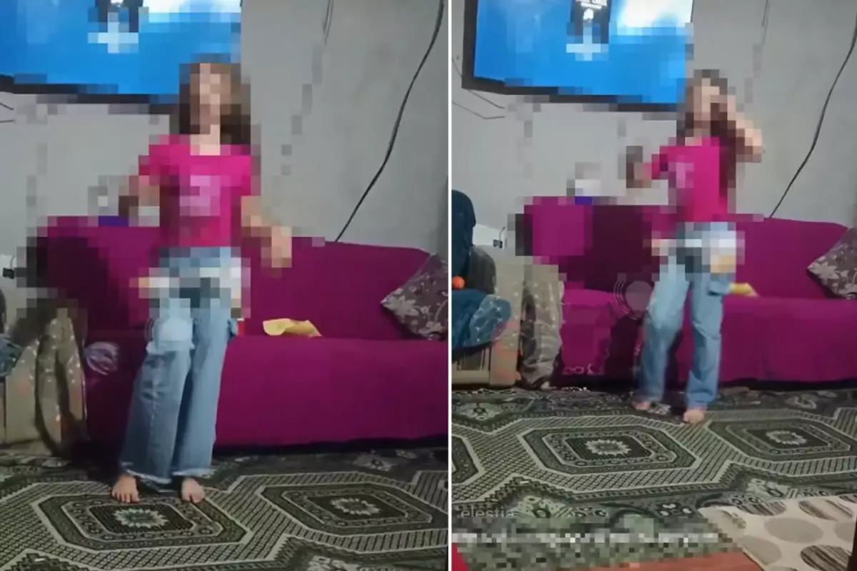 Canlı yayında dans eden küçük kız