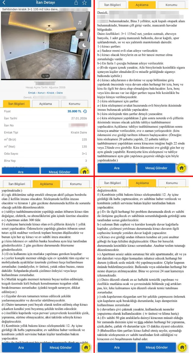 Kiracıların tepkisi