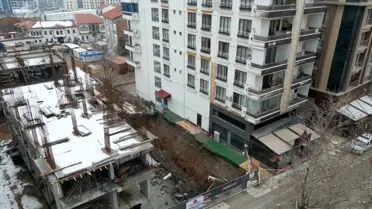Malatya’da 6 Katlı Bina İstinat Duvarı Çöktü: Havadan Görüntüler Yayında