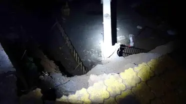 Malatya'da 6 Katlı Apartmanın İstinat Duvarı Aniden Çöktü