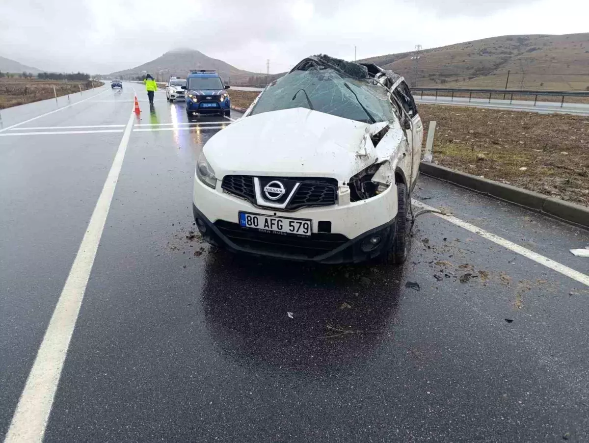 Takla atan otomobilin çarpma anı