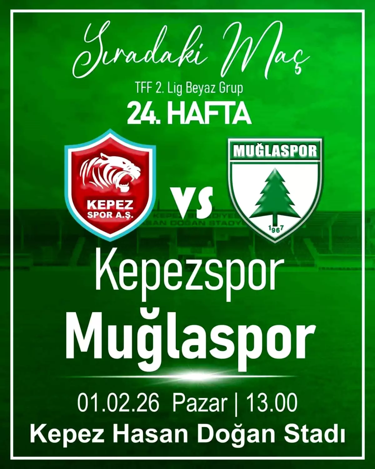 Muğlaspor, Kepezspor'la 1 Şubat'ta Kritik Karşılaşmaya Hazır