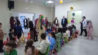 Çocukların yarıyıl tatili etkinliklerinden bir sahne