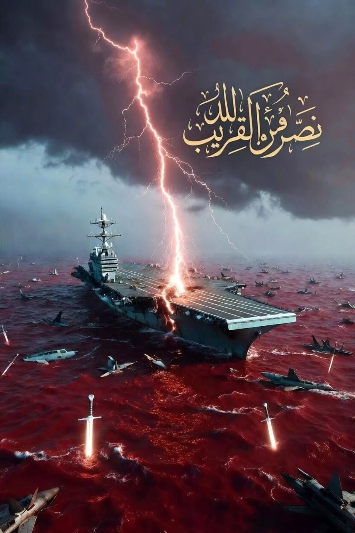 İran Devrim Muhafızlarından ABD Gemi Üssüne Yönelik Görsel Uyarısı