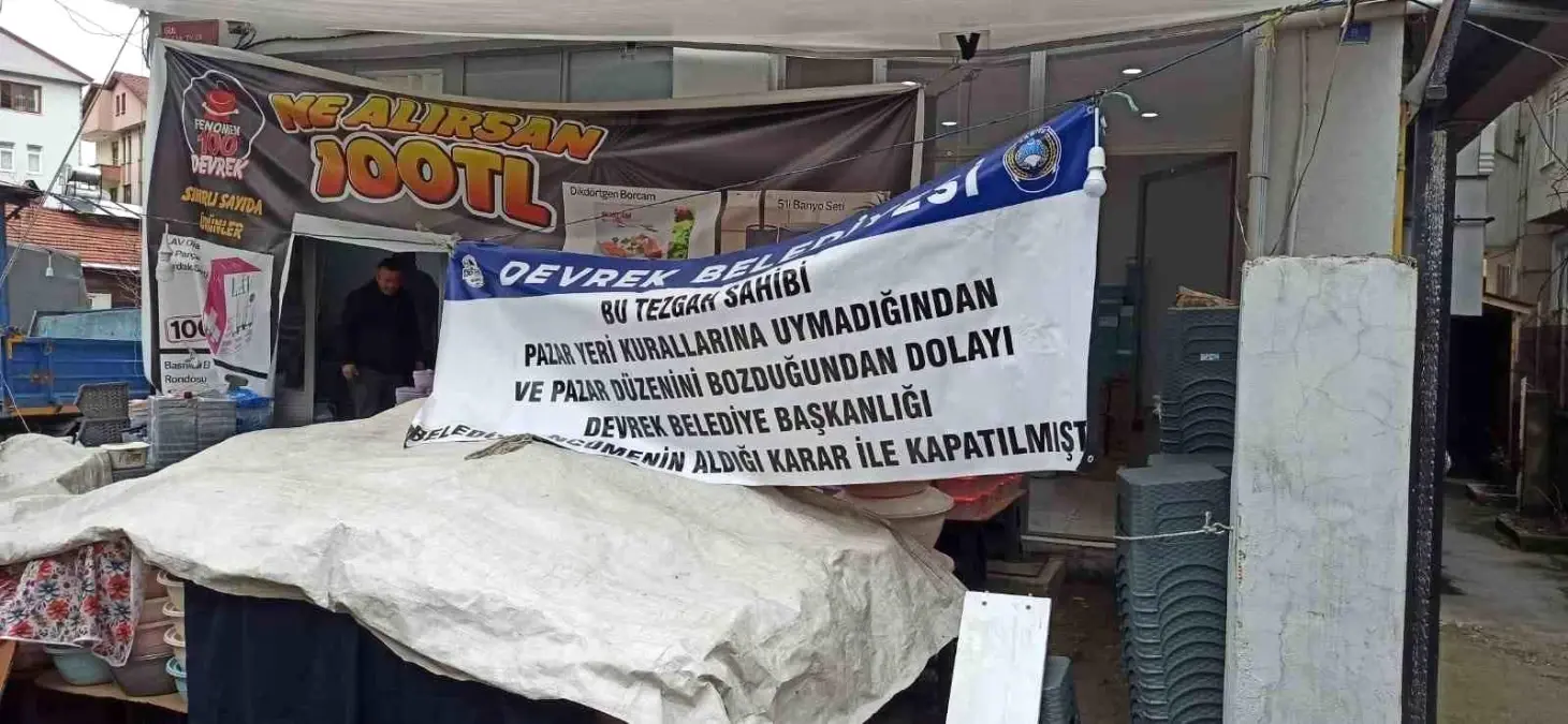Devrek Zabıta, Kurallara Uymayan Pazar Tezgahını Geçici Olarak Kapattı