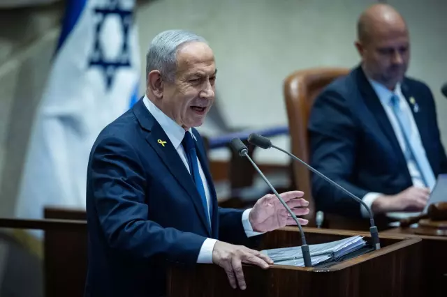 Netanyahu konuşma anı