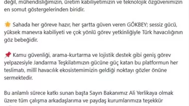 Jandarma Havacılık Komutanlığı’nın Envanterine 5. Gökbey Helikopteri Katıldı