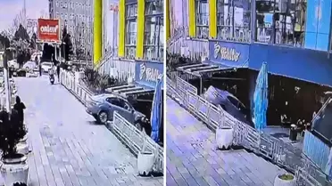 Çorlu AVM Otoparkında Sürücü Gaz Pedalıyla Hızlandı, Kafeye Çarptı