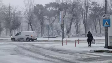 Karla kaplı Trakya yolları