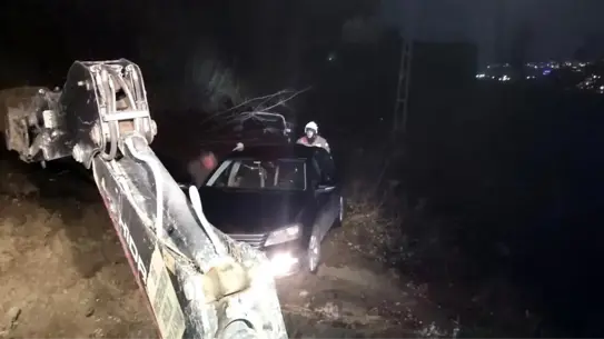 Kurtarılan otomobilin fotoğrafı