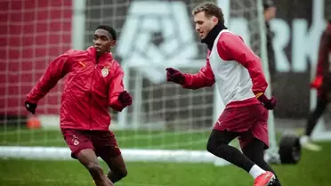 Galatasaray antrenman maçından bir an