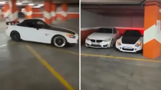 İstanbul’da Sürücü, Dar Otoparkta Ustalıkla Geriye Yer Bırakmadan Park Etti