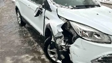 Zincirleme trafik kazası sonrası yol görüntüsü