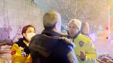 Alkollü sürücünün tutuklu olduğu an