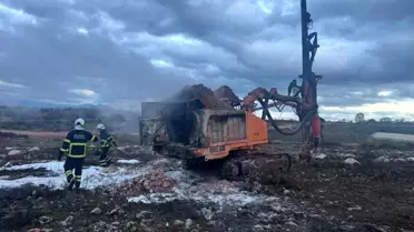 Sondaj aracının yanmış hali