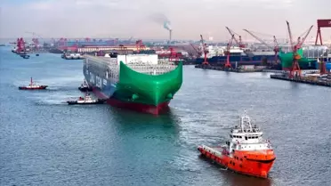 Çin gemi inşa fabrikasından bir fotoğraf