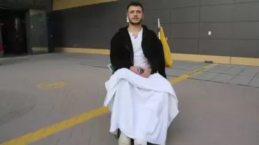 Otobüsün devrildiği an