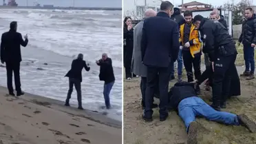 Polis memurları sahilde kontrol