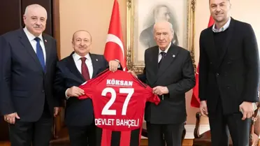 Gaziantep FK Başkanı ve Teknik Direktöründen Devlet Bahçeli'ye Sürpriz Ziyaret