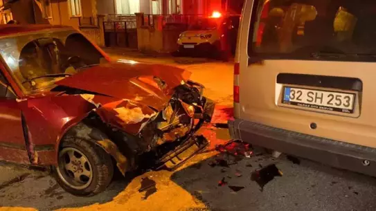 Kaza sonrası araçların görüntüsü