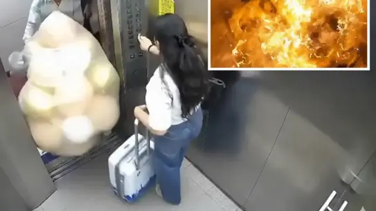 Mumbai'da Asansör İçinde Balon Patlaması: Panik Anları Güvenlik Kamerasına Yansıdı