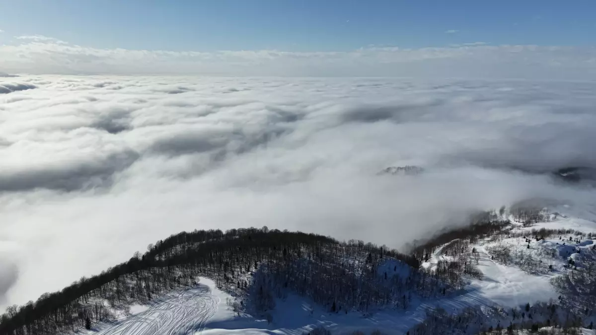 Handüzü Yaylası'nda Kışın Büyüleyici Beyaz Manzara