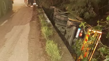 Bodrum'da Vinç Şarampolüne Çarptı: Sürücü Hastaneye Kaldırıldı