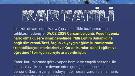 Ardahan’da Şiddetli Kar Yağışı Okulları Tatil Ettirdi