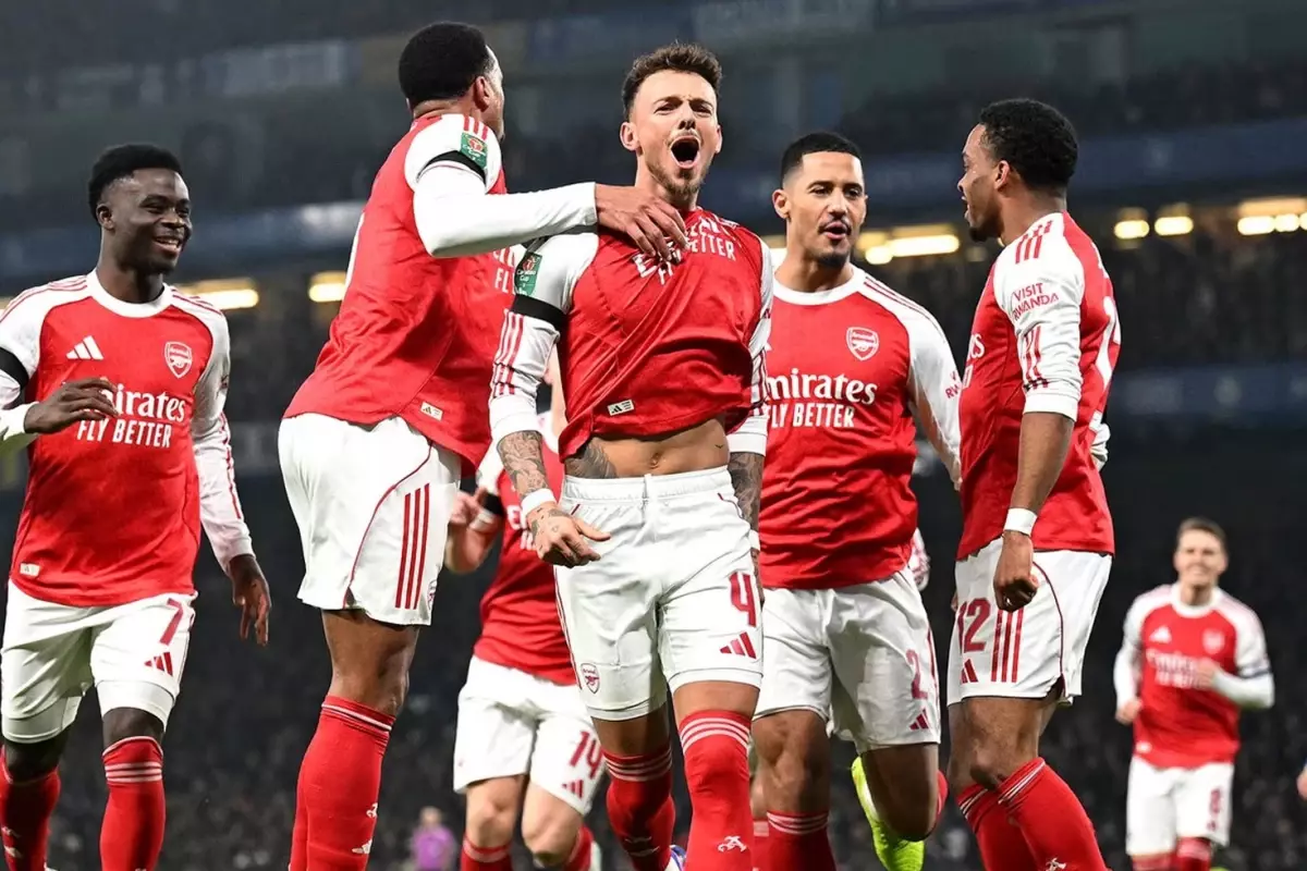 Arsenal ve Chelsea maçından sahne görüntüsü