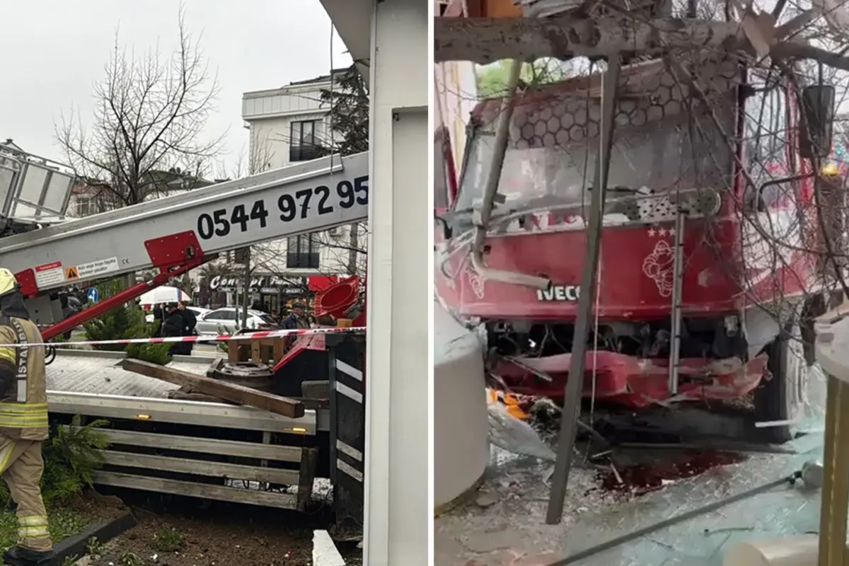 Büyükçekmece'de vinç kazası