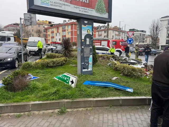 Kaza sonrası polis ekipleri