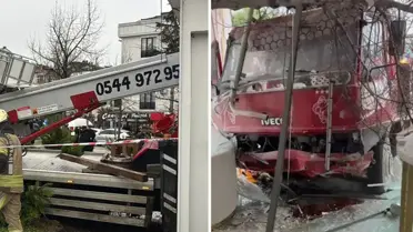 Büyükçekmece'de Vinç Kontrolsüz Düşüşe Uğradı, Diş Polikliniği Yıkıldı