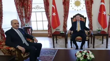 Erdoğan, TBMM Başkanı Kurtulmuş ile Dolmabahçe Çalışma Ofisi'nde Görüşme Gerçekleştirdi