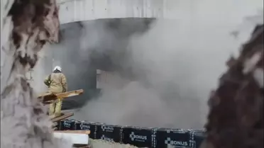 Silivri'de Kültür Merkezi İnşaatında Strafor Yangını Kontrol Altına Alındı