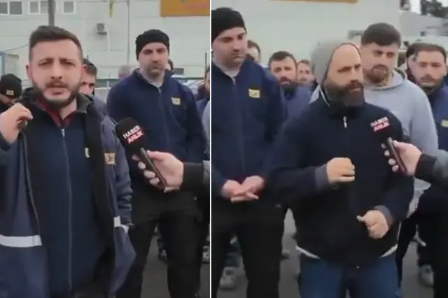 Depo içinde çalışan işçiler