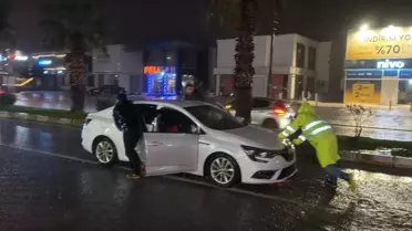 Bodrum'da sel sularının yükselmesi