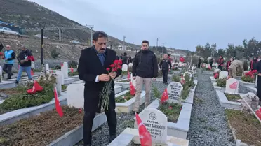 Törene katılan protokol üyeleri ve şehit aileleri