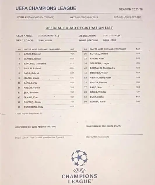 Galatasaray kadro fotoğrafı