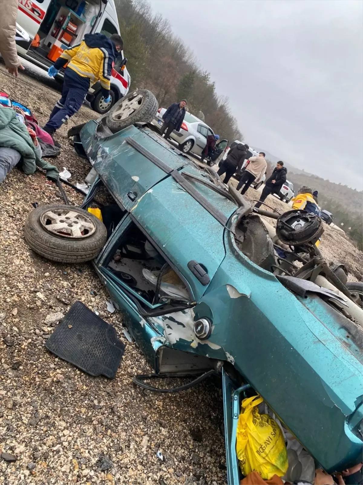 Bolu Gerede'de Takla Atan Araçta Dört Kişi Yaralandı