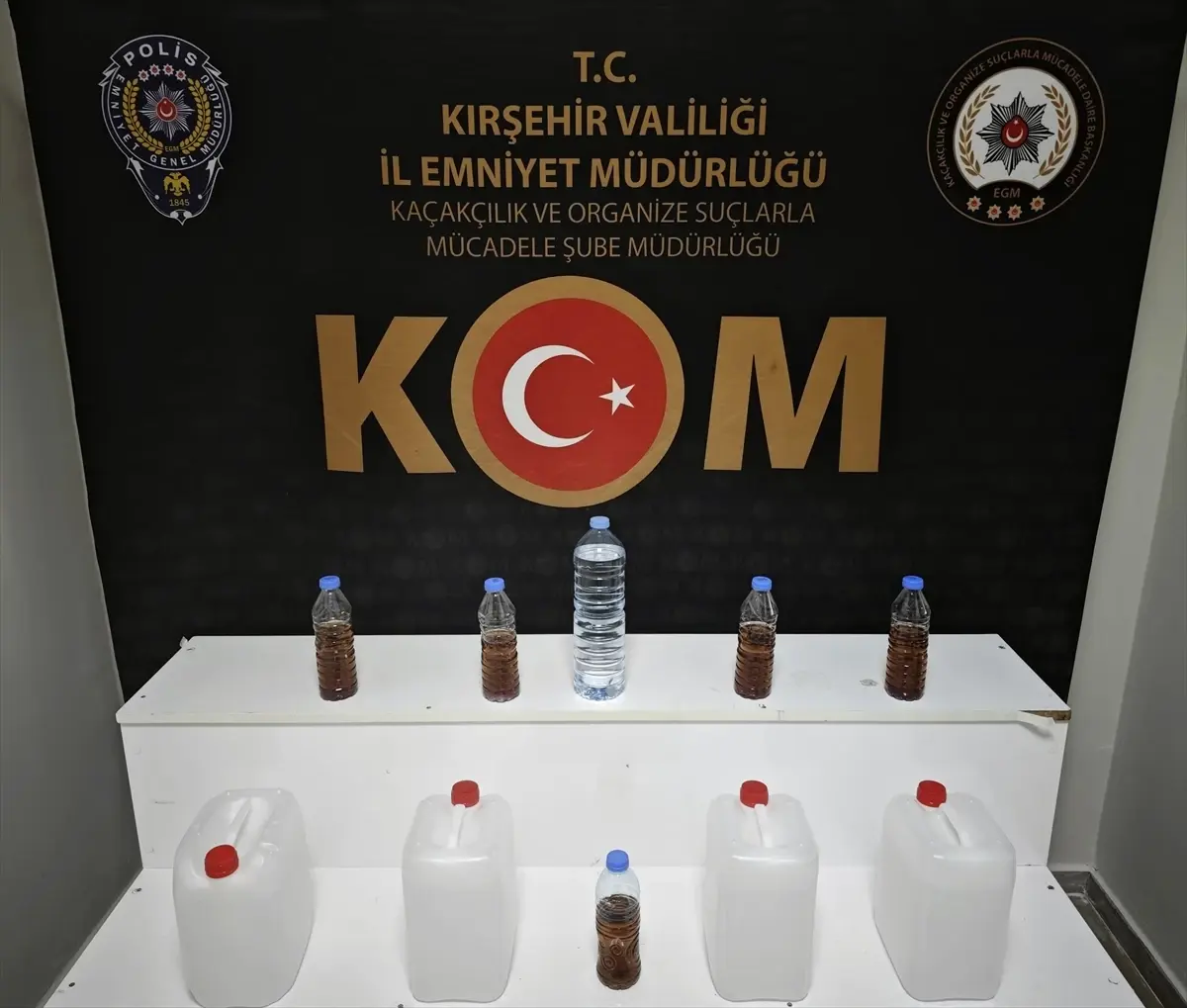 Kırşehir'de Yasa Dışı Alkol Ticareti 23 Litre Sahte İçkiyle Çökertildi